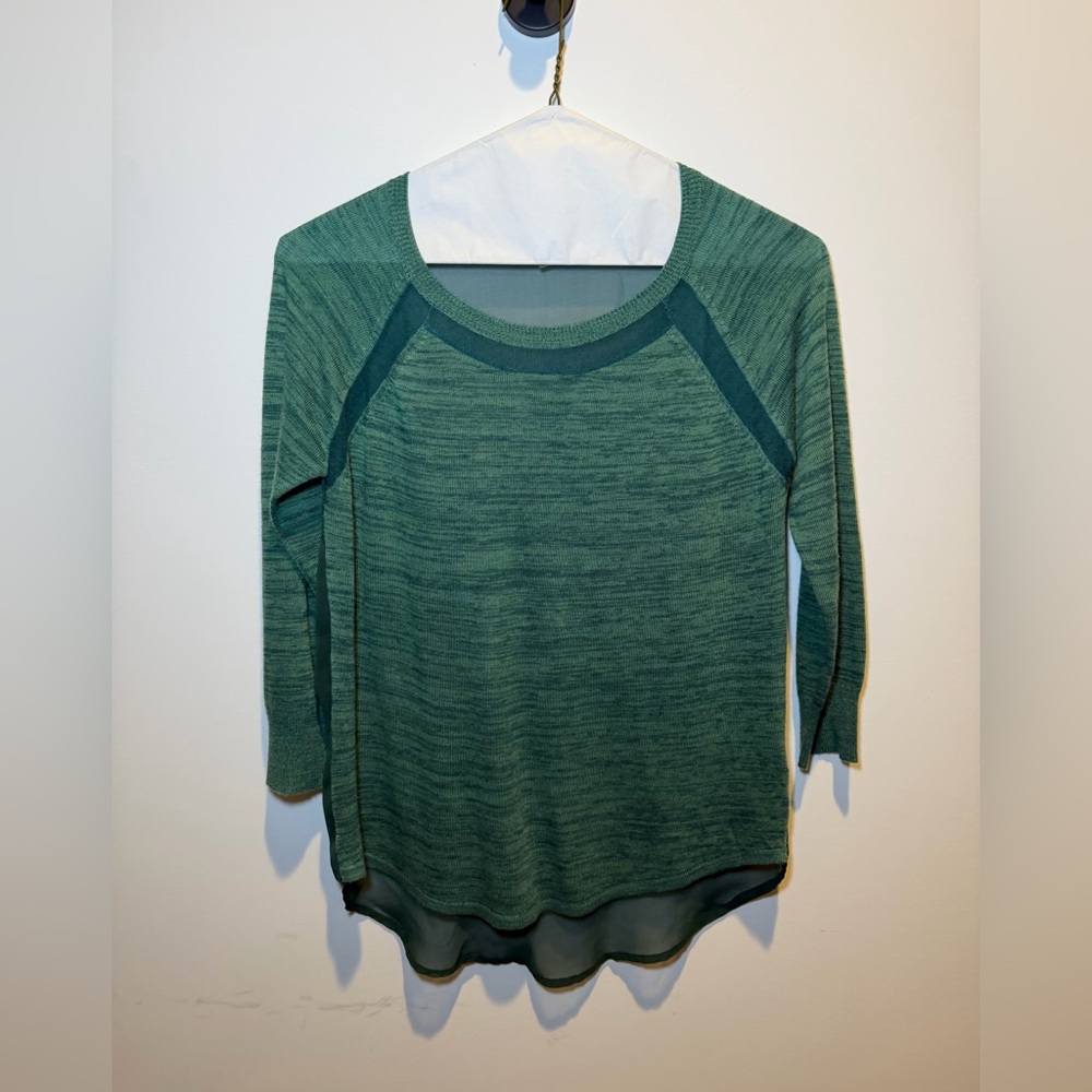 John + Jenn Forest Green Knit‎ Sweater Top